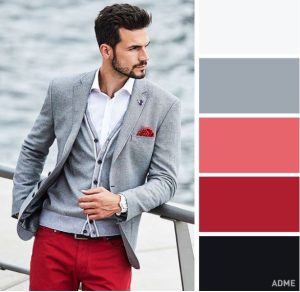 light grey and red colours