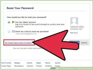 reset password facebook