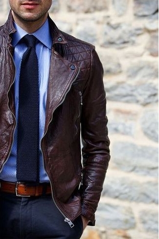 dress pants leather jacket