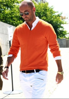 orange fashion men