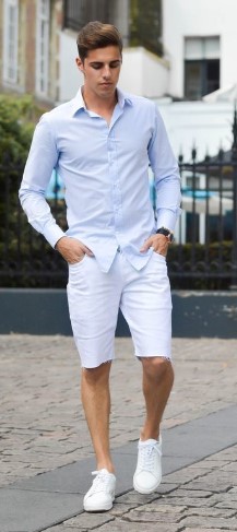 λευκο κοντο παντελονι με πουκαμισο