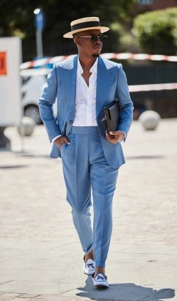oxford πουκάμισο με γαλάζιο semi-casual κοστούμι