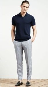tailored παντελόνι με μπλε T-shirt polo