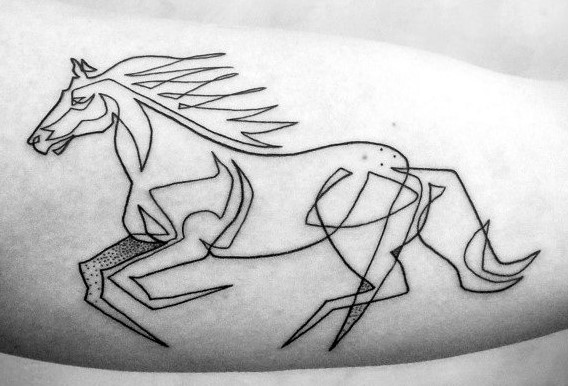 γραμμικό άλογο τατουάζ