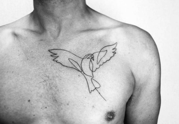 γραμμικό τατουάζ πουλί