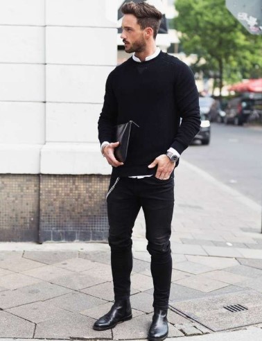 chelsea μαύρο μποτάκι παπούτσια business casual