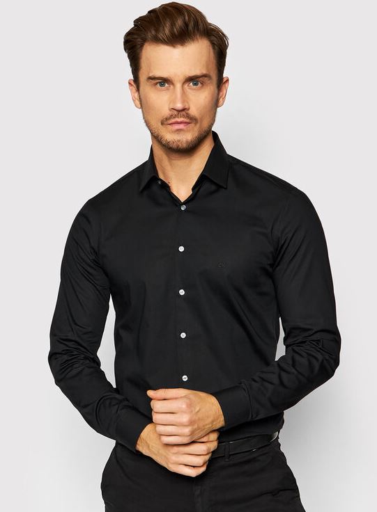 μαύρο ανδρικό πουκάμισο calvin klein