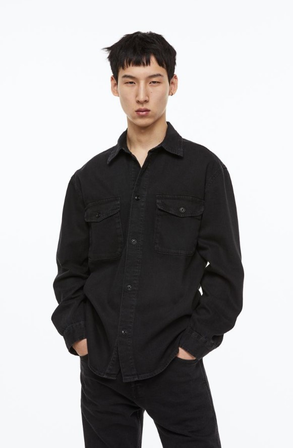 μαύρο τζιν casual πουκάμισο