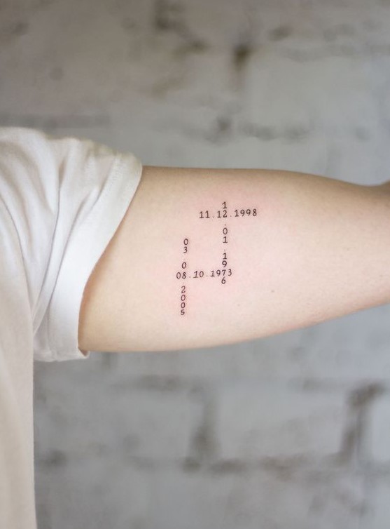 τατουάζ με ημερομηνίες γέννησης