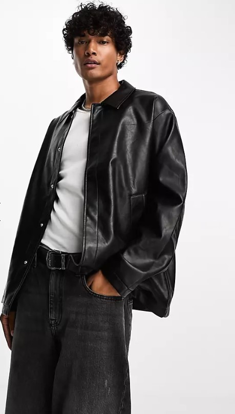 asos leather jacket